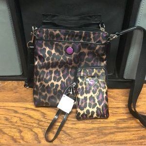 Coach purple leopard crossbody